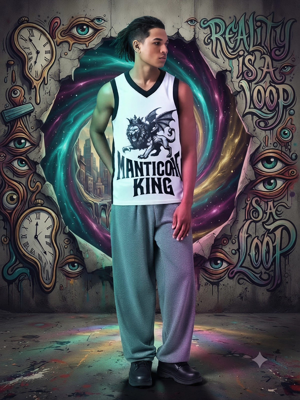 Youth Recycled Basketball Jersey Scorpion-Tail Monarch Tank Top