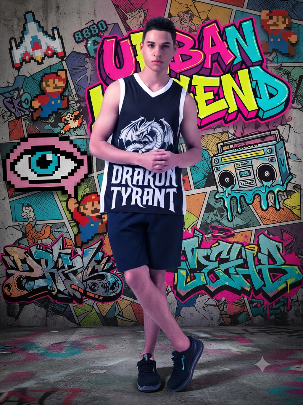 Youth Recycled Basketball Jersey Winged Serpent Contrast Jersey