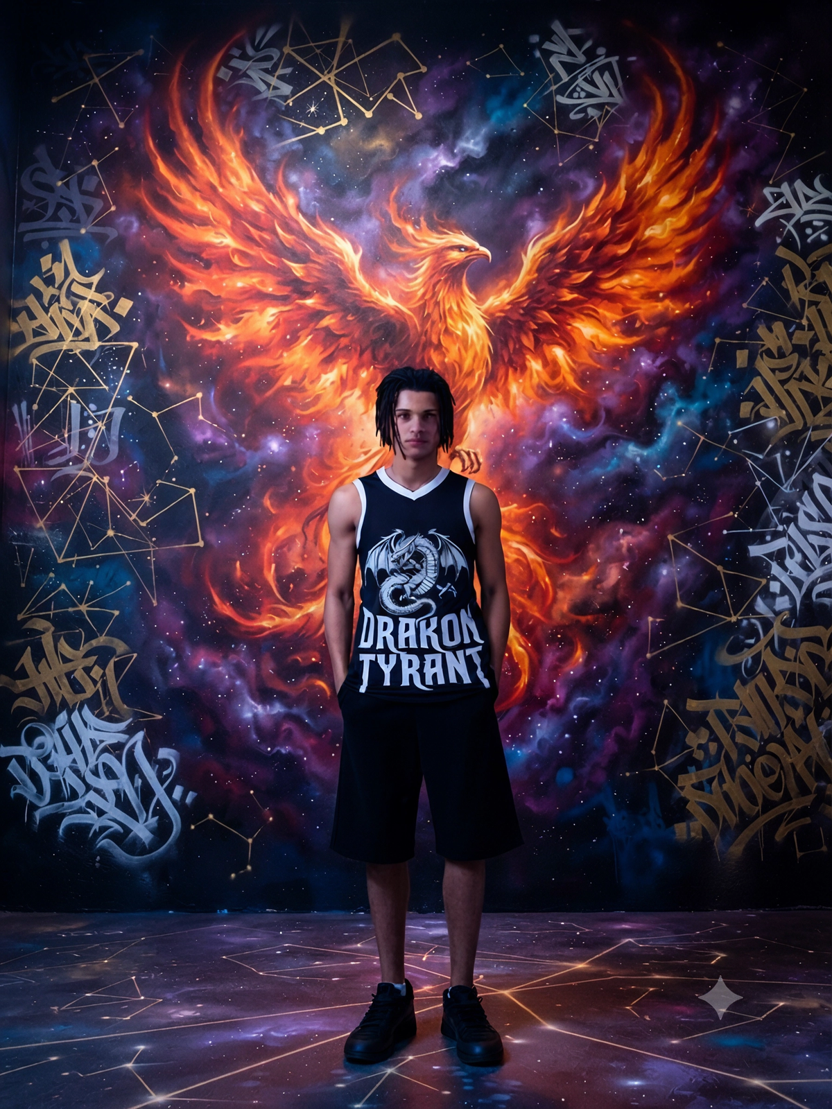Youth Recycled Basketball Jersey Winged Serpent Contrast Jersey